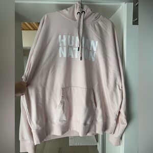 Good Man Brand Pink Hoodie with White Print